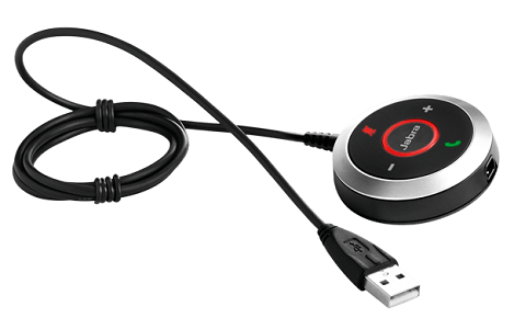 Image of Jabra Evolve 40 control unit and USB-A connector