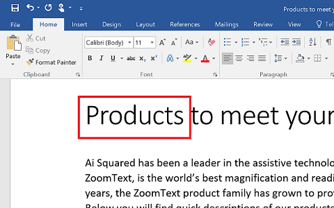 Image of Fusion focus in MS Word