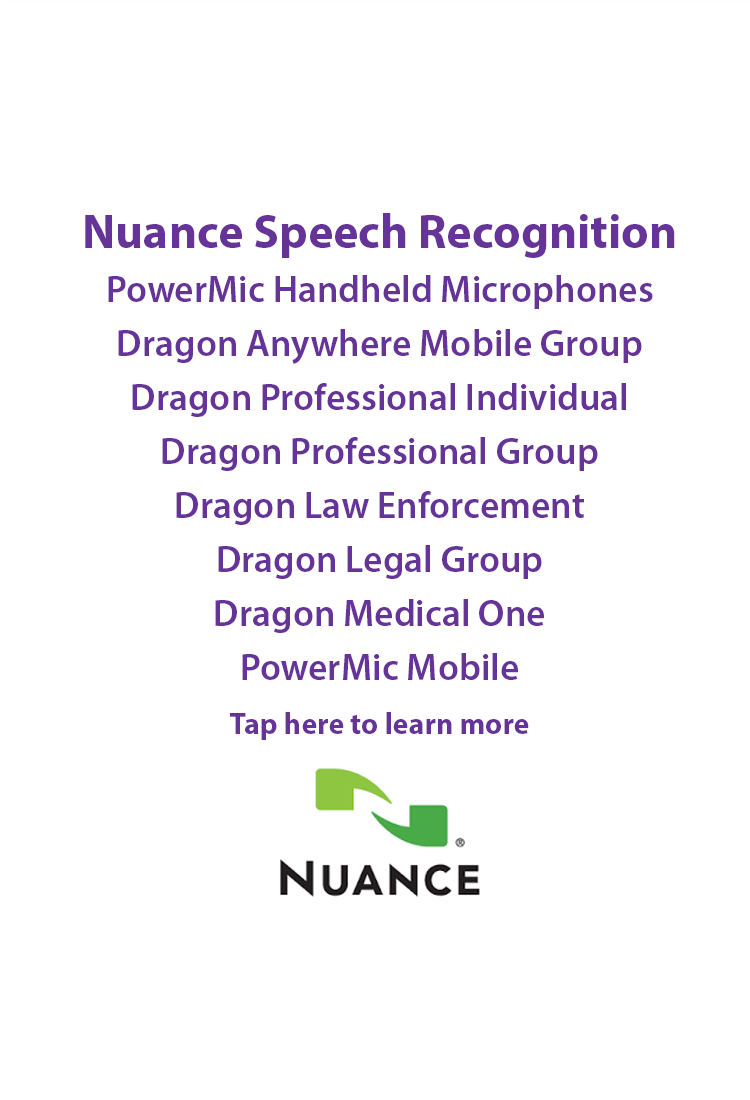 Dragon Speech Recognition  includes solutions for a range of industries including Accessibility, Healthcare, Legal, Education as well as Business and the Public Sector.