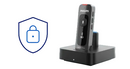 Philips device with a shield icon on a light blue background