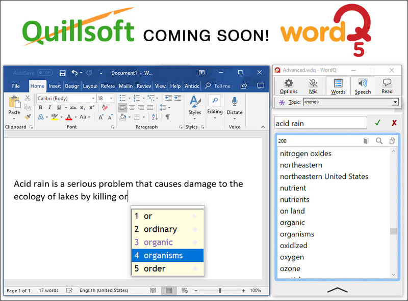 WordQ 6 Pro anglais pour Windows - Abonnement annuel