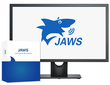 Image of JAWS box and computer monitor