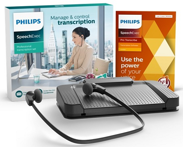 Image of Philips SpeechExec Pro Transcription Set with SpeechExec Pro Transcribe Software Package