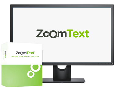 Image of ZoomText box and computer monitor