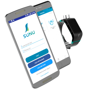 Image of a Sunu Band and smartphone app