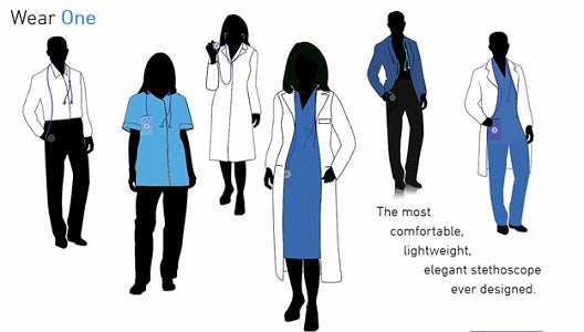 Graphic of doctors wearing The One Amplified Stethoscope