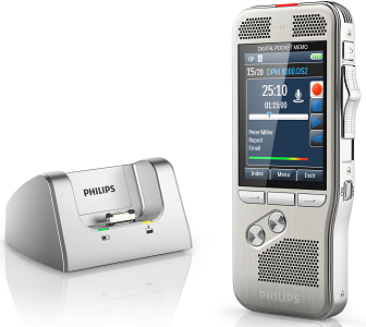 Image of Philips Pocket Memo 8000 with dock
